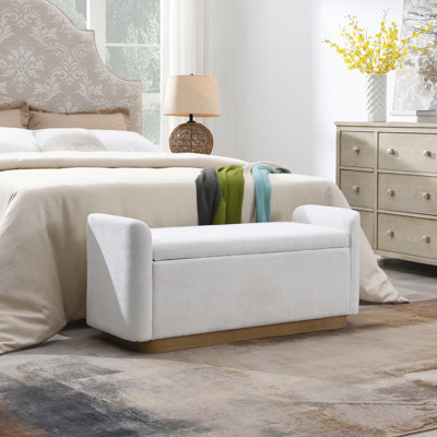 49" Bench with Storage, Storage Ottoman Bench with Safety Hinge