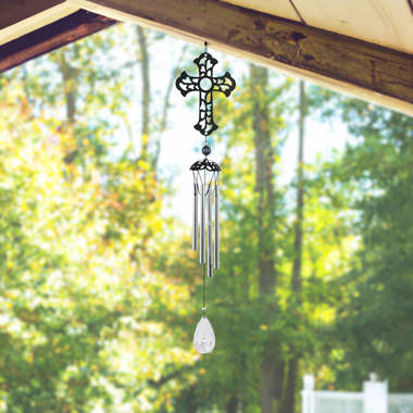 Arlmont & Co. Reini 40 Long Metal Black Heart Shape Wind Chime Unique  Gifts