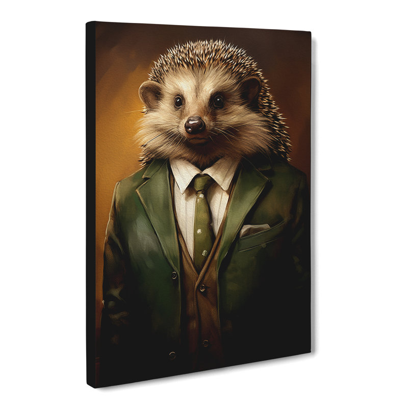 Hedgehog In A Suit No.4 - No Frame Print, 76cm H x 50cm W x 3cm D