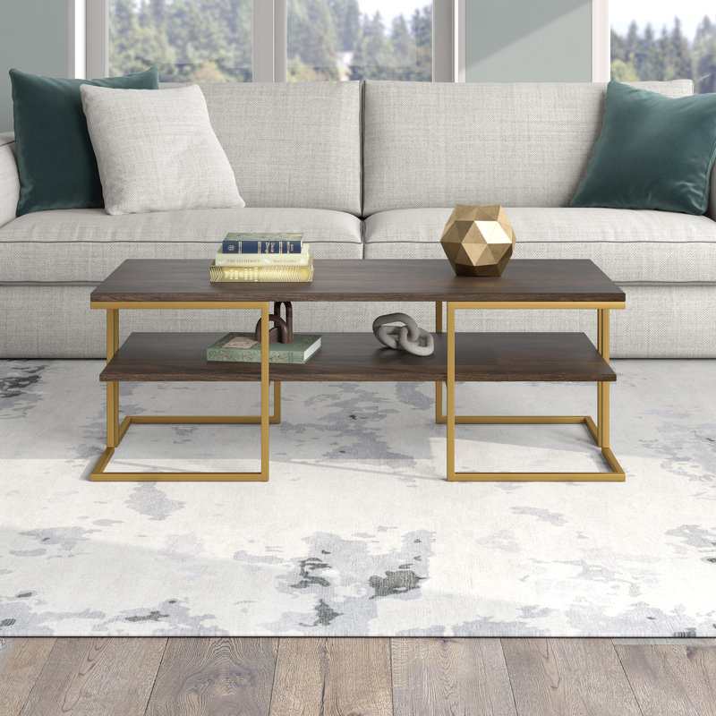 Pike Single Coffee Table, Brass