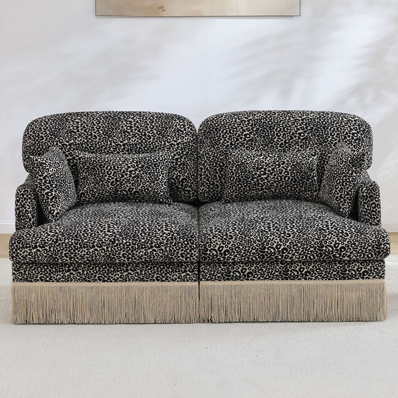 Canapé Comfy Chenille Leopard, Kaki