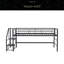Lit mezzanine moyen avec escalier de rangement, lit simple-100021869
