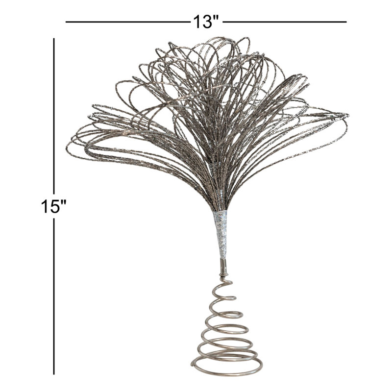 Décoration pour sommet de sapin ornement Inisha, H 15 po x l 13 po x P 13 po, Gunmetal