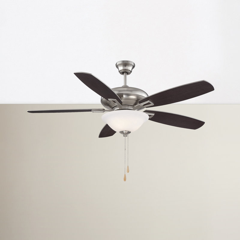 Kelleher 52" Monarch 5 - Blade Standard Ceiling Fan in Bronze Brown with Pull Chain and Light Kit Included, Bronze Brown