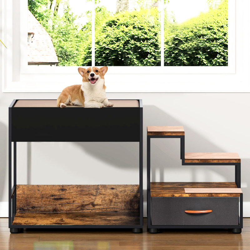 Lits superposés pour perchoirs pour animaux de compagnie - Surface antidérapante pour les chiens et les chats avec lit de repos: rembourrée en éponge. Pad. Option. Design rétro