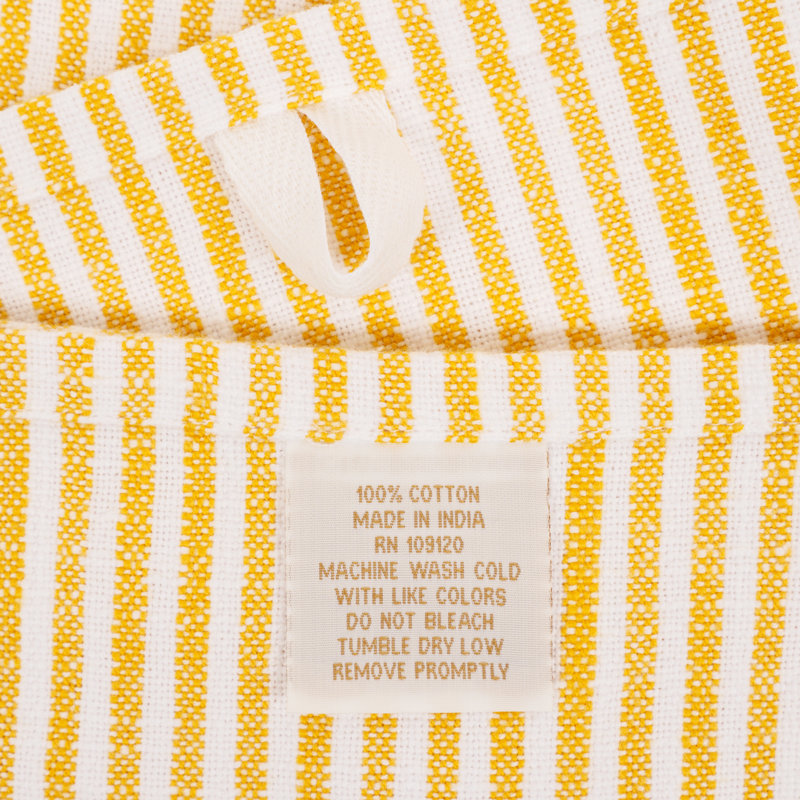 Coverty Cotton Stripe Kitchen Towel Linen Set, Ochre