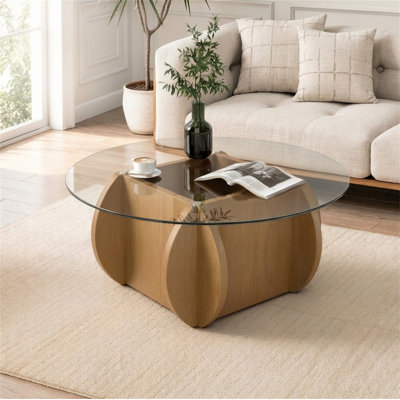 Modern Round Glass Coffee Table