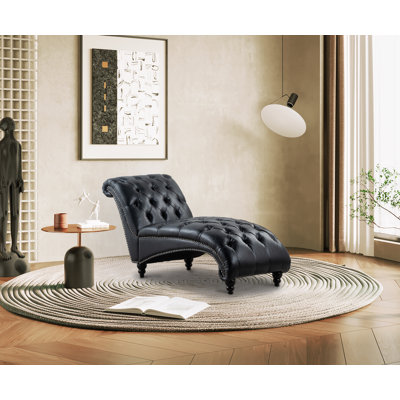 Ambar Faux Leather Chaise Lounge