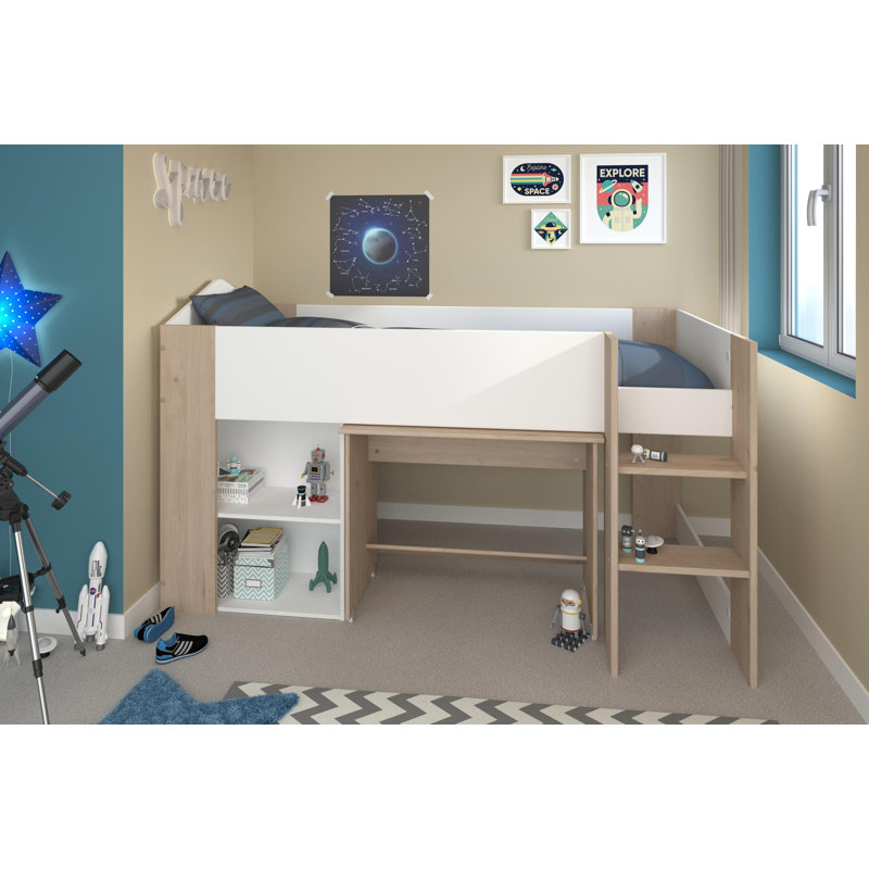 Veun European Single (90 X 200 Cm) Mid Sleepers with Storage Included with Desk Included