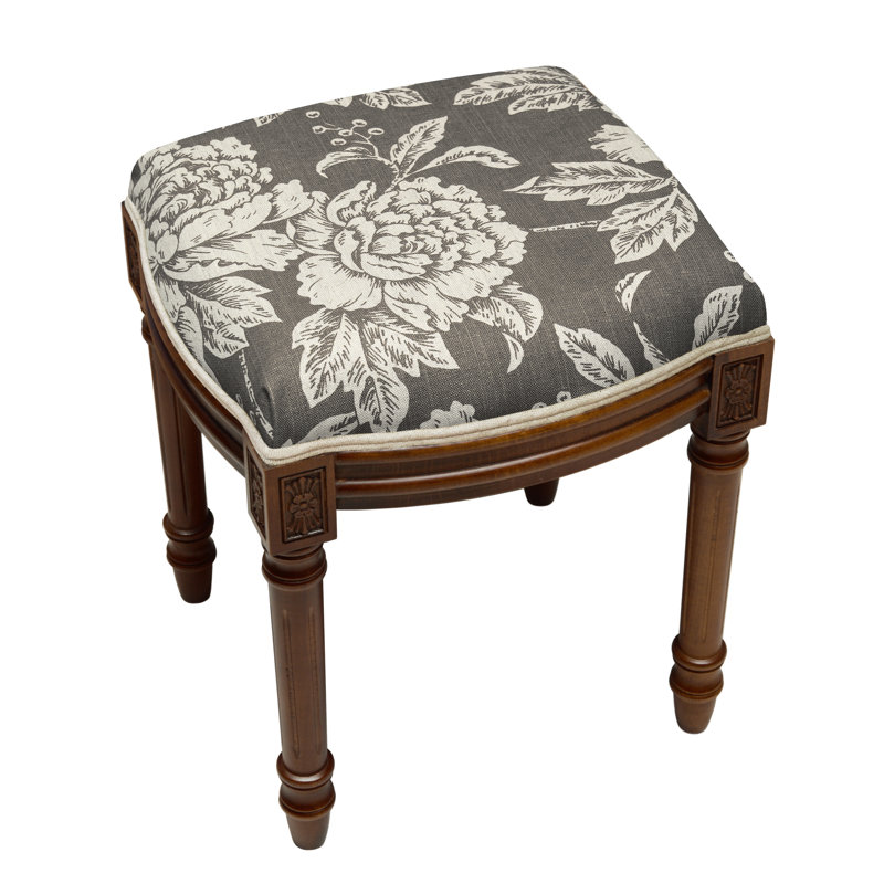 Tabouret de coiffeuse Camic, Noyer, gris