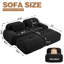 Canapé modulaire Boneless avec repose-pieds, velours côtelé, assise profonde, aucun assemblage requis-210723896-210723897-210723900