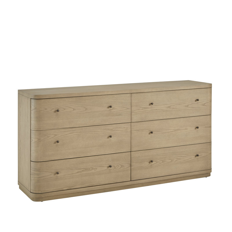 Lucie Six Drawer White Oak Dresser