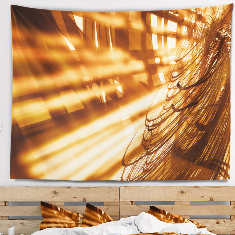 Tapisserie en polyester fractal 3d avec accessoires suspendus inclus, H 32 po x l 39 po
