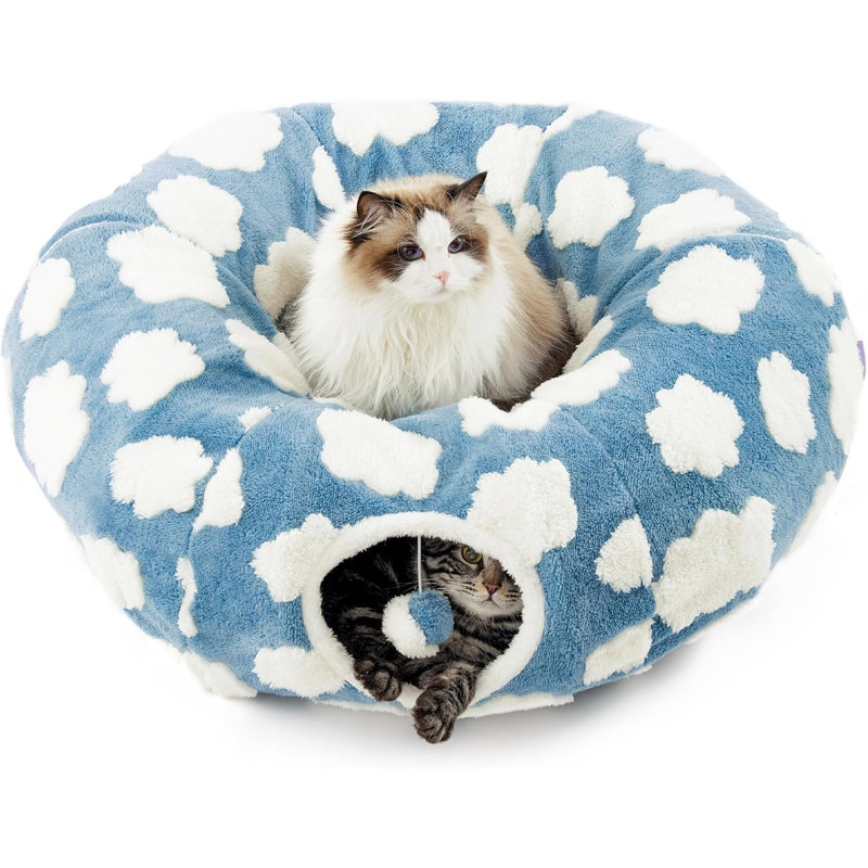 Lit pour animal de compagnie Lesure Cozy, Standard (L 33,5 po x l 33,5 po), Bleu