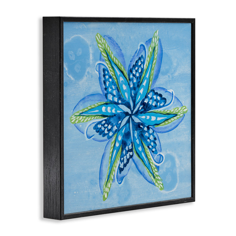 Estampe numérique en forme d'étoile, dessin de Liz Jardine, Giclée encadrée noir minuit, H 12 po x l 12 po