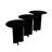 Modern Black Coffee Table Set (3 Pieces), 15.7 x 17.7 x 21.7 inches | 100% MDF, Thickness: 0.71 inches | Stylish & Functional Design for Living Room, Sleek Solid Color - Perfect for Contemporary Décor-680650945