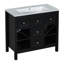 Ensemble de meuble-lavabo 36 po avec lavabo en résine, armoire de rangement en bois massif, ensemble de meuble-lavabo autoportant avec 5 tiroirs et portes à fermeture douce-107087991