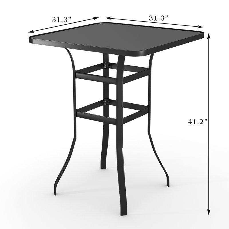 Anoush 31.3 Square Patio Bar Table