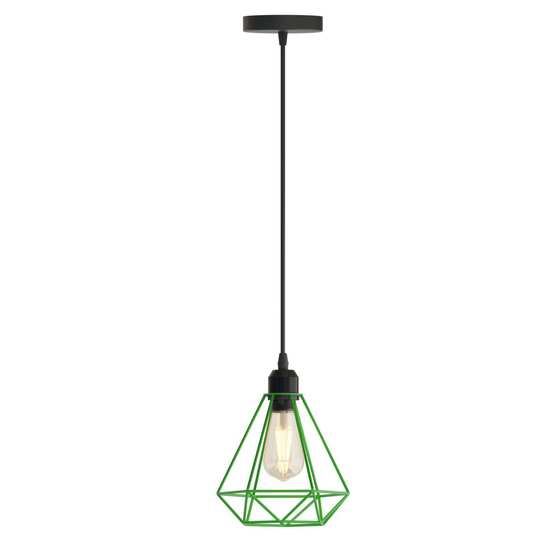 Annaka Single 1-Light Vintage Industrial Cage Pendant – Rustic Metal Hanging Light with Adjustable Height, Perfect for Hallways or Kitchens.