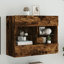 Unfinished TV Stand for TVs up to 28" with Fireplace Included-98524384