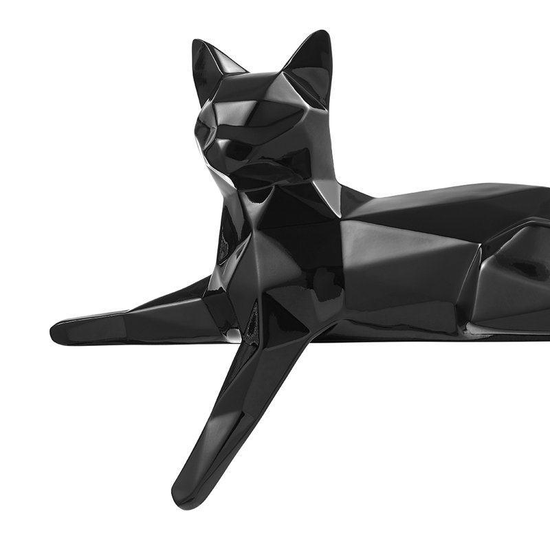 Sculpture faite à la main Indie The Little Cat, Noir