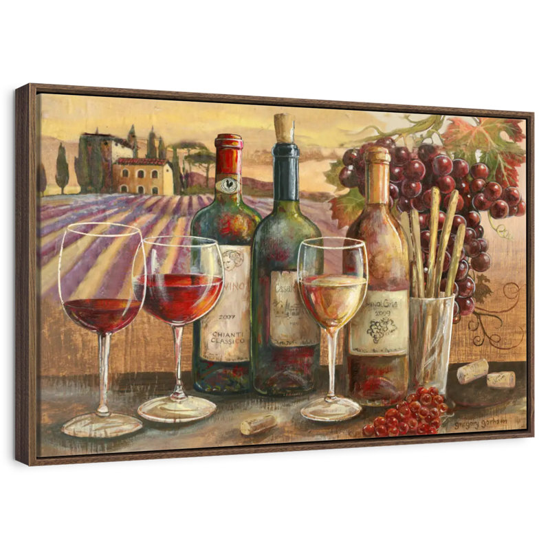 Vignes, Cadre flottant noyer, 43 po x 29 po