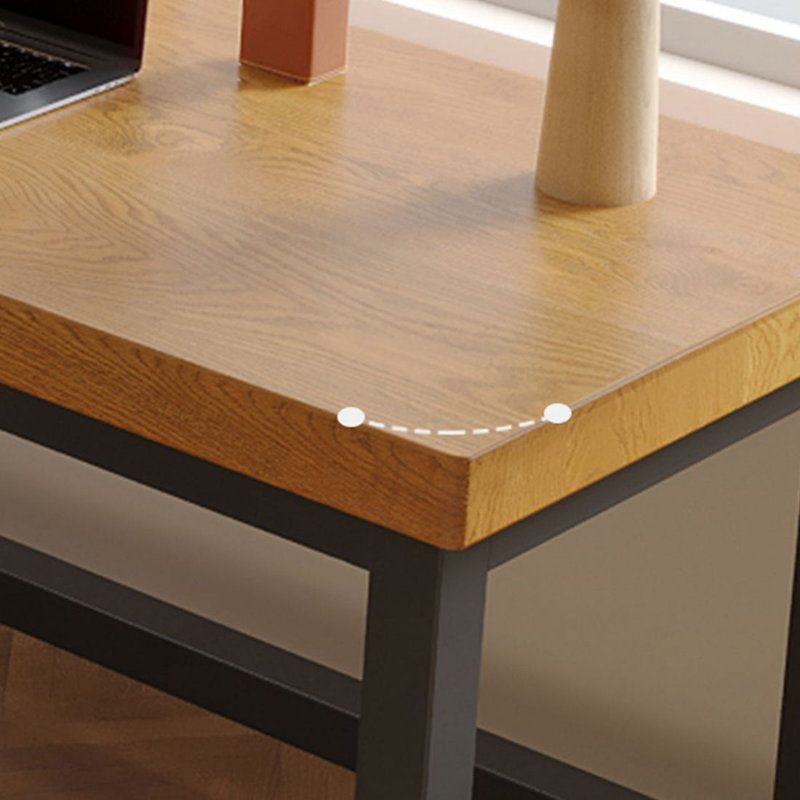 Bureau de direction brun en bois massif en forme de L, Retour à gauche, 66.93" H x 62.99" W x 47.24" D
