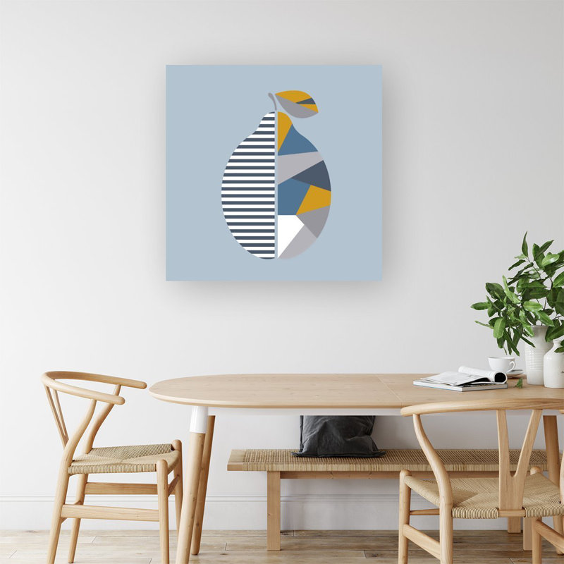 Geometric Lemon - Wrapped Canvas Print, 16cm H x 16cm W x 3.8cm D