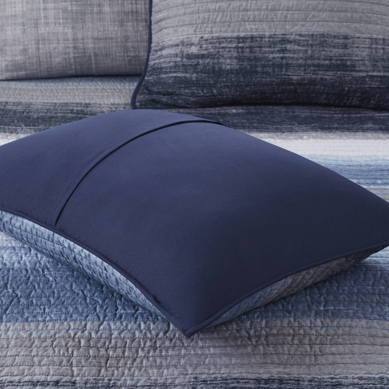 Ensembles de literie de qualité supérieure, draps en coton pleine grandeur, bleu marine moderne