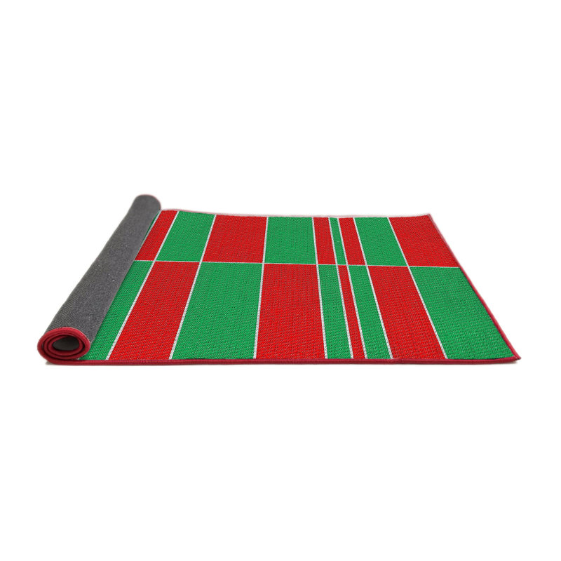 Tapis rouge/vert à motifs Chillon, Rond 8 pi