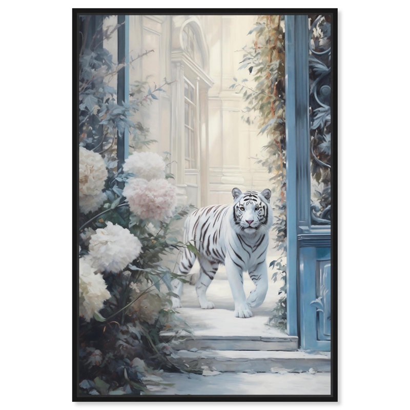 Art graphique sur toile Tiger, H 37 po x l 25 po, Cadre noir
