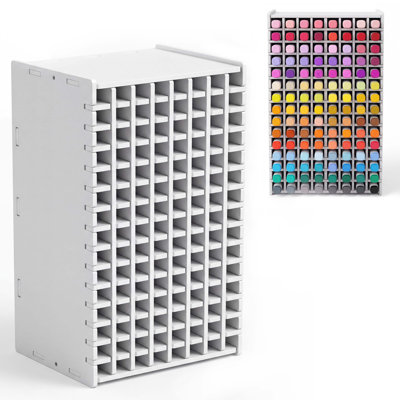 Organisateur de marqueurs à 120 trous pour bureau, porte-stylos de grande capacité avec séparateurs amovibles, rangement de bureau vertical ou horizontal pour marqueurs, stylos, crayons, pinceaux et fournitures de bricolage