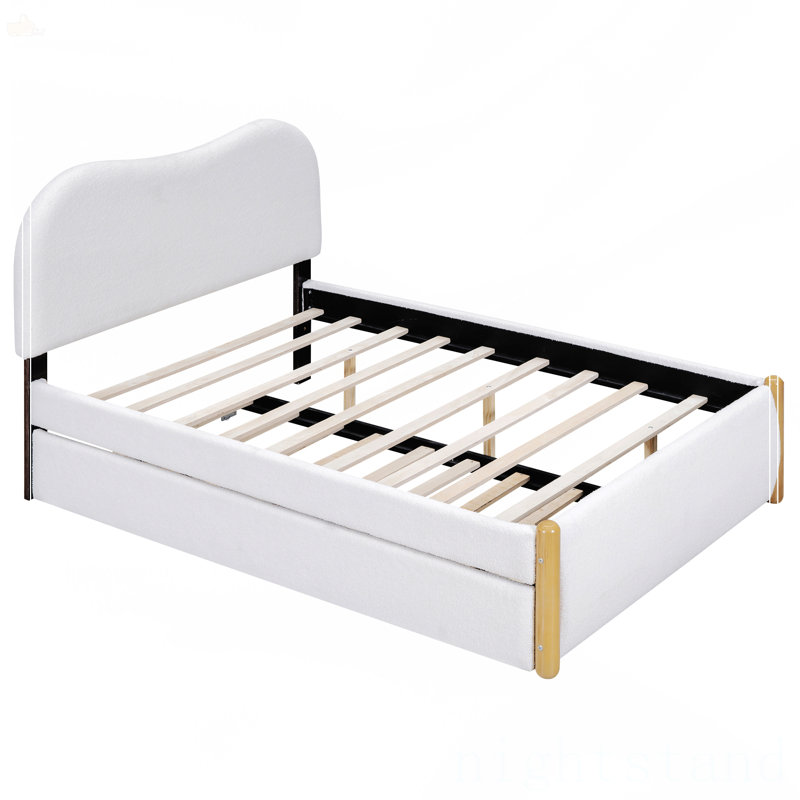 Lit plateforme double tapissier, Double