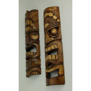 World Menagerie Maher Natural Tiki Mask Wall Décor | Wayfair