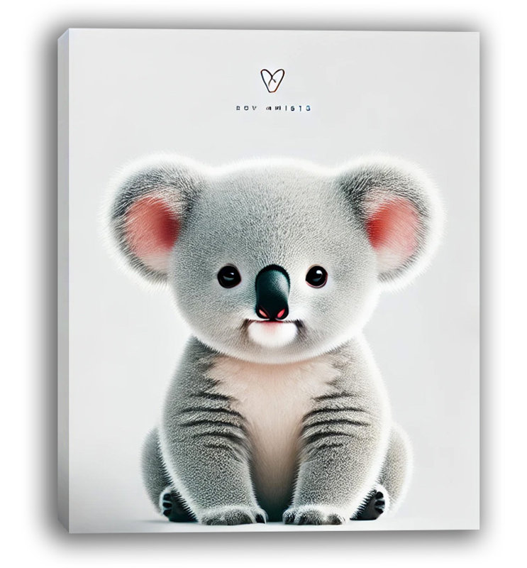 Adorable bébé koala - Art mural sur toile tendue, H 16 po x l 12 po