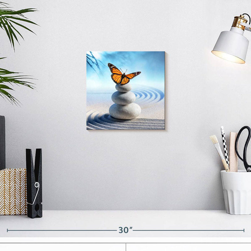 Crowle Zen Garden - papillon orange, H 10 po x l 10 po