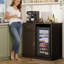 Armoire de bar moderne 39,4 po avec mini-réfrigérateur, tiroir et rangement-346593523
