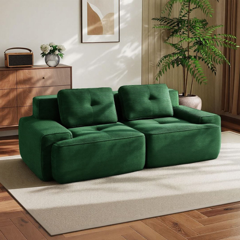 Canapé modulaire en L 82 po, Vert
