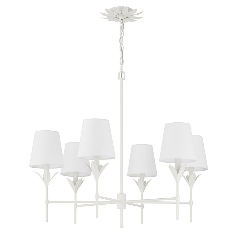 Lustre antique 6 lumières Taliaferro, Blanc