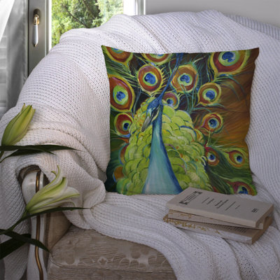 Peacock Outdoor Throw Pillow
