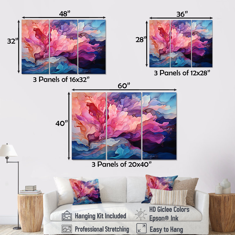«Lumpkin - Aurora Borealis», ensemble de reproductions d'art mural, Toile tendue, H 28 po x l 36 po x P 1 po