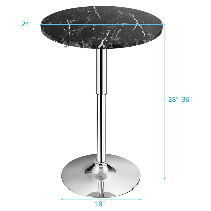 Jamalle Round Metal Base Dining Table, Black