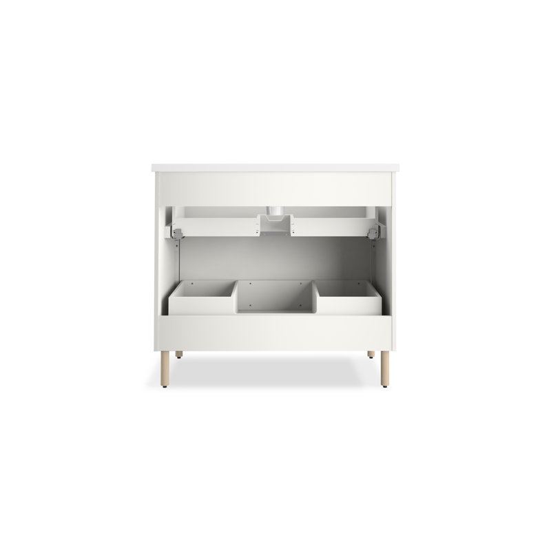 Spacity 36 In. Wall-Hung Bathroom Vanity Cabinet With Sink And Quartz Top, White
