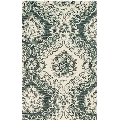 Ferrera Hand-Tufted Wool Gray/Black Area Rug