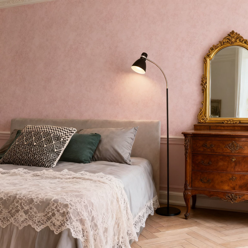 Lampe sur pied à DEL à intensité variable avec col de cygne flexible, base lestée robuste pour la lecture au-dessus d'une chaise, lampe sur pied moderne pour le salon, la chambre à coucher et le bureau