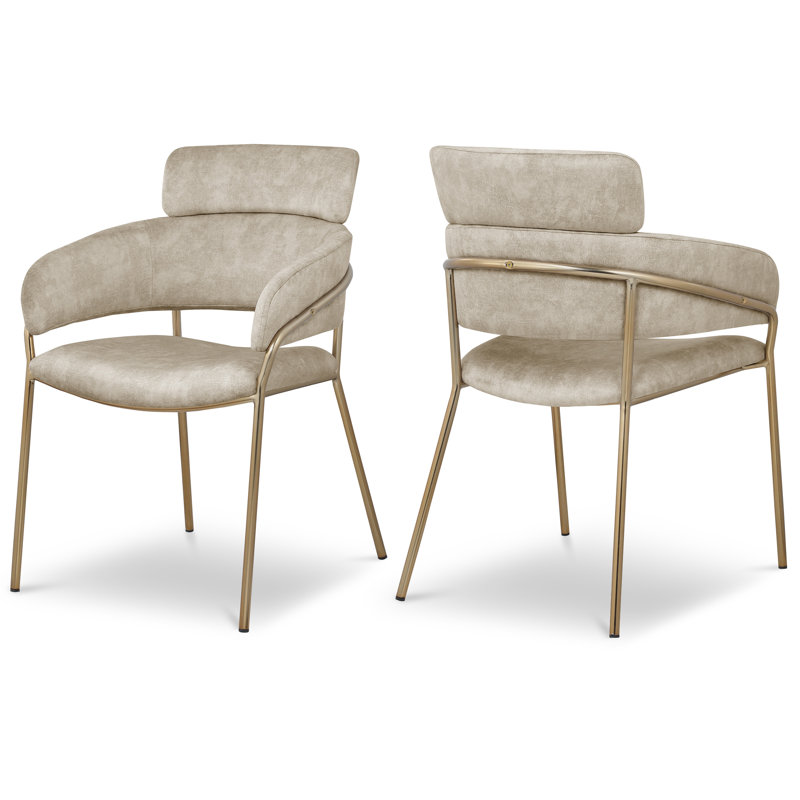 Yara Velvet Dining Chair, Stone Velvet