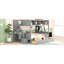 Lit superposé simple au-dessus d'un lit double gris avec tablettes, 2 tiroirs et rangement - Maximisez la fonctionnalité de la chambre à coucher et de l'escalier-2142483319-2142483316