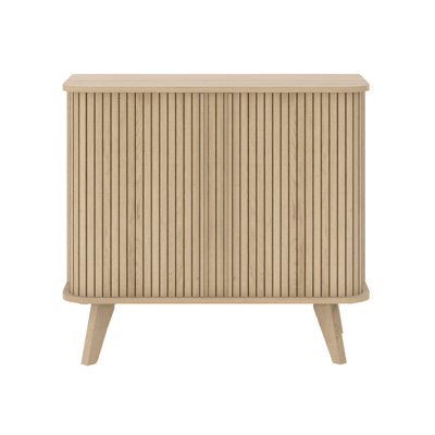 Aurel Buchheit Mid Century Fluted Sliding Door Sideboard Cabinet