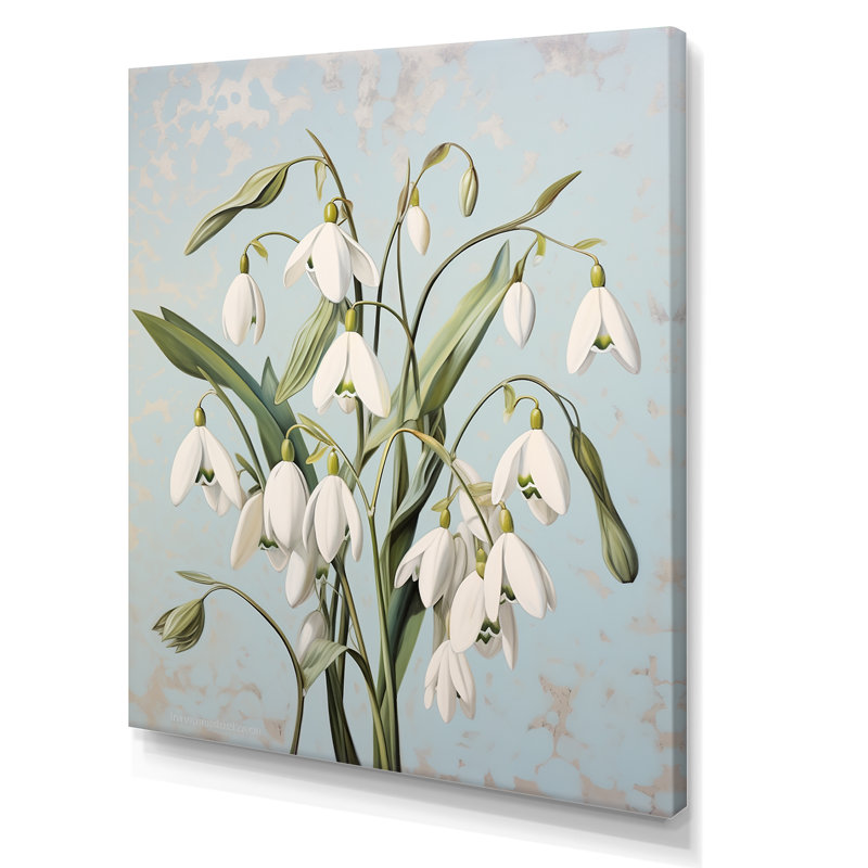 Neige au clair de lune Galanthus Nivalis IV, Toile tendue, H 32 po x l 24 po x P 1 po