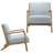 Novak Upholstered Mid-Century Armchair with Wood Arms and Frame, Light Blue-98146549